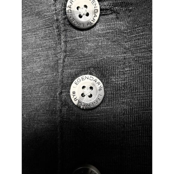 Legendary Whitetail Men's Black Henley Shirt Long Sleeve 1/4 Button Up 4XT - Picture 5 of 13